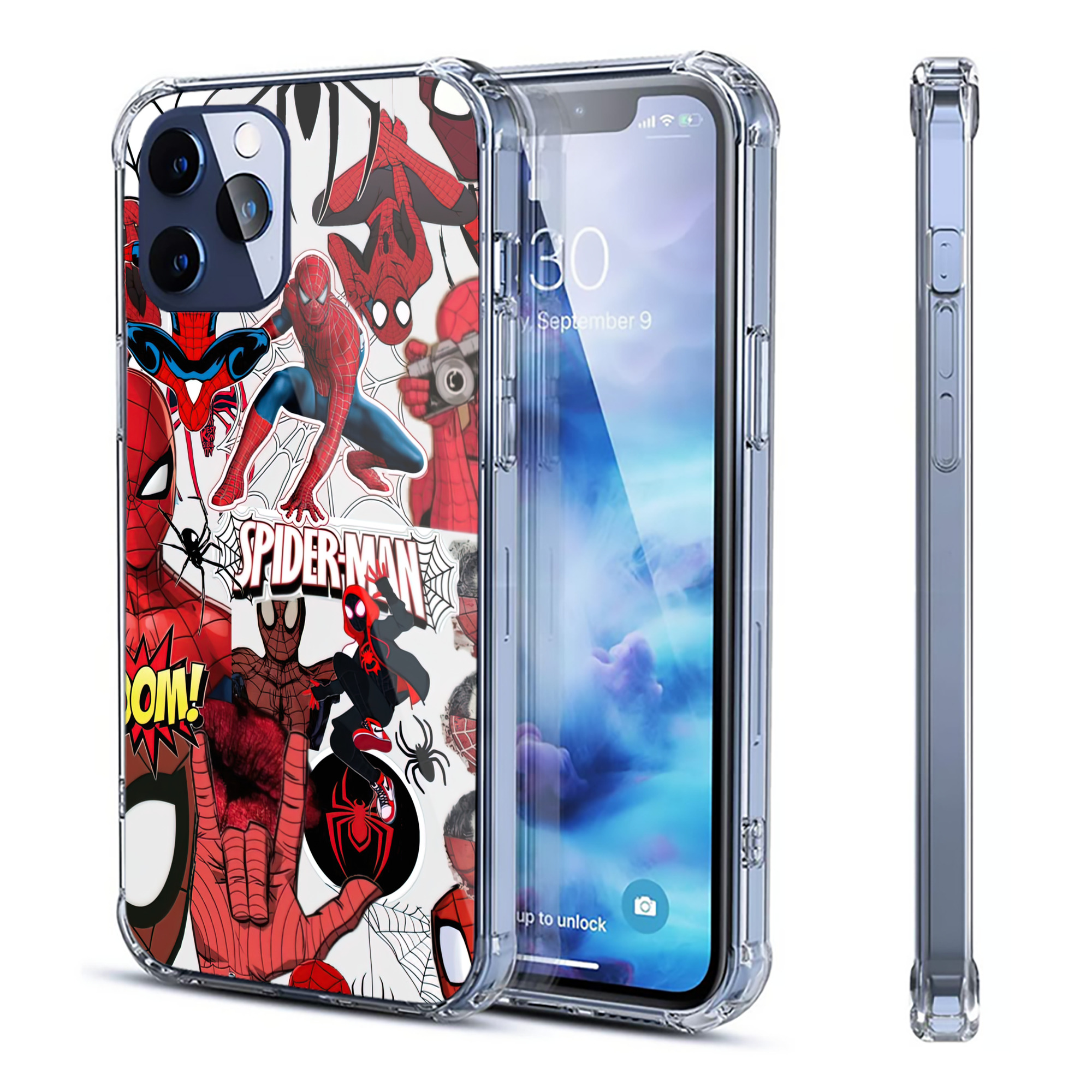 （画像用） Spider Man スパイダーマン 【iPhone 12シリーズ対応】透明スマホケース（クリアソフトケース）